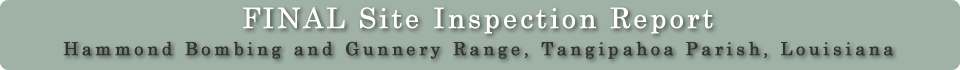 FINAL Site Inspection Report - Hammond Bombing and Gunnery Range