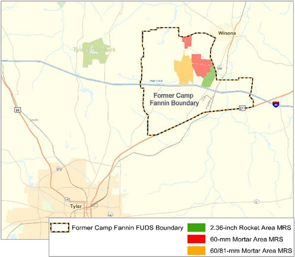 Former Camp Fannin FUDS Boundary