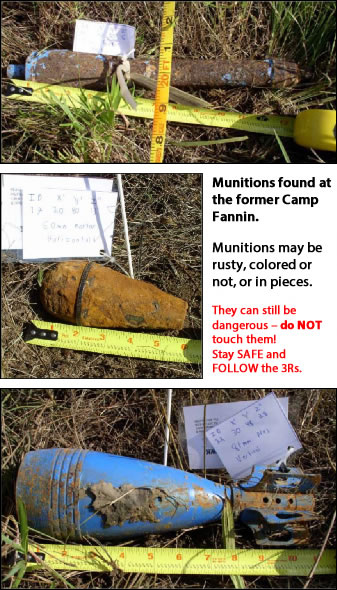 Munitions Found at the former Camp Fannin