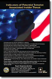 Poster: Indicators of Potential Terrorist Associated Insider Threat