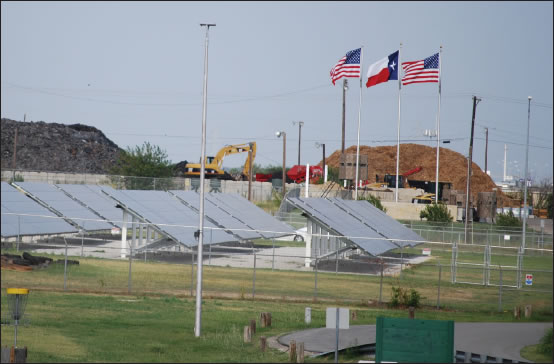 Federal agencies in Fort Worth, Texas are using innovative energy solutions like these solar energy collection panels, which was once part of the Fort Worth Federal Center, a 75-acre parcel of land with four large warehouses totaling more than 1 million square-feet. (Photo by Clayton Church, Fort Worth District)