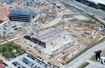 Aerial view of BRAC medical construction at Brooke Army Medical Center, Fort Sam Houston, San Antonio, Texas.